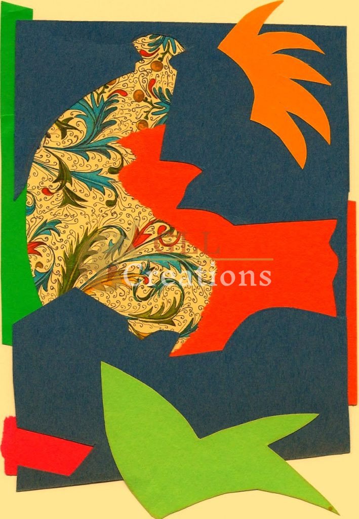 Abstract Floral Collage with Bold Shapes