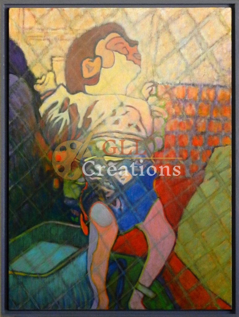 Restrained Figure in Patterned Enclosure