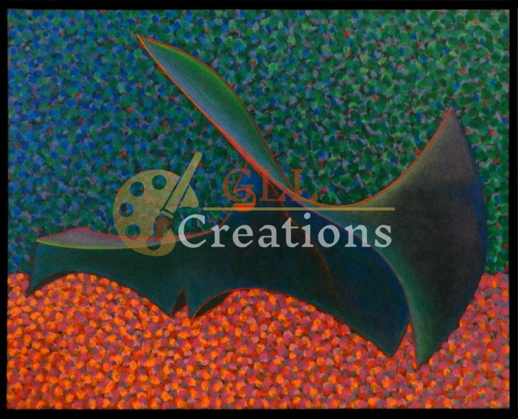 Curvilinear Form on Pointillist Canvas