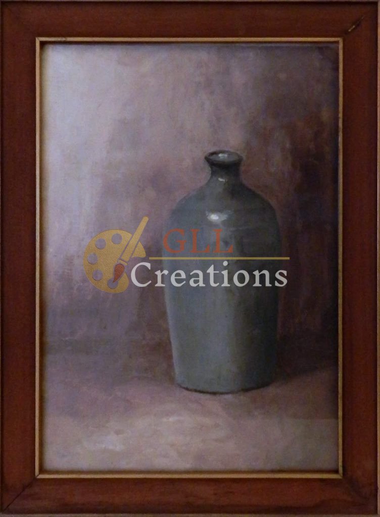 Muted Still Life with Grey Bottle