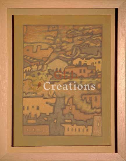 Stylized Townscape in Earth Tones