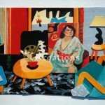 Woman in Kimono in Interior Collage