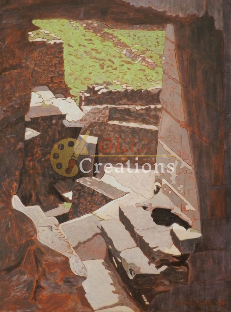 Ancient Stone Passageway with Green Vista