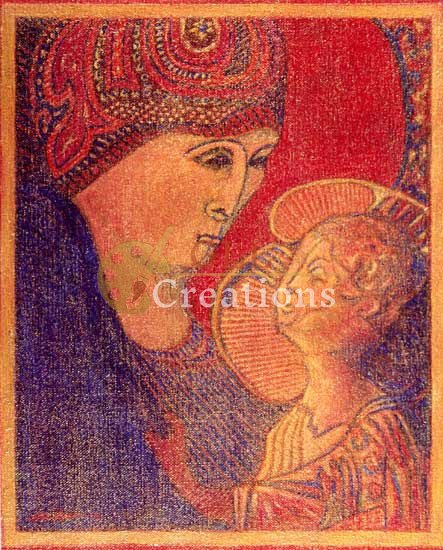 Madonna and Child in Pointillist Style