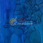 Blue Still Life with Flowing Abstract Forms