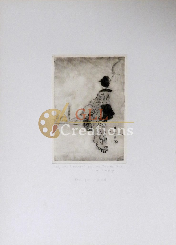 Stecker Lois Lady With Lantern From Japanese Print After Hiroshigo Etching Lois Brunel Stecker 7029681623 O 1