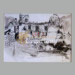Expressive European Cityscape Sketch