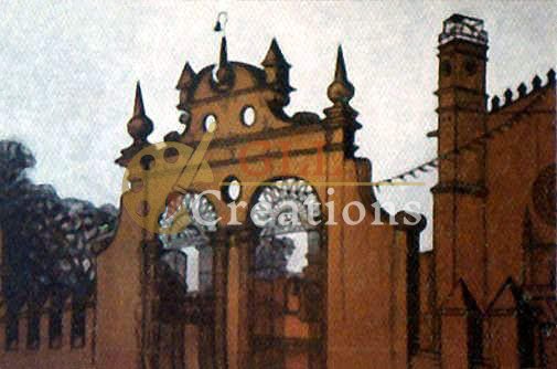 Intricate Building Facade with Tower