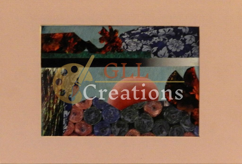 Untitled Paper Collage With Mauve Mat 7029687999 O