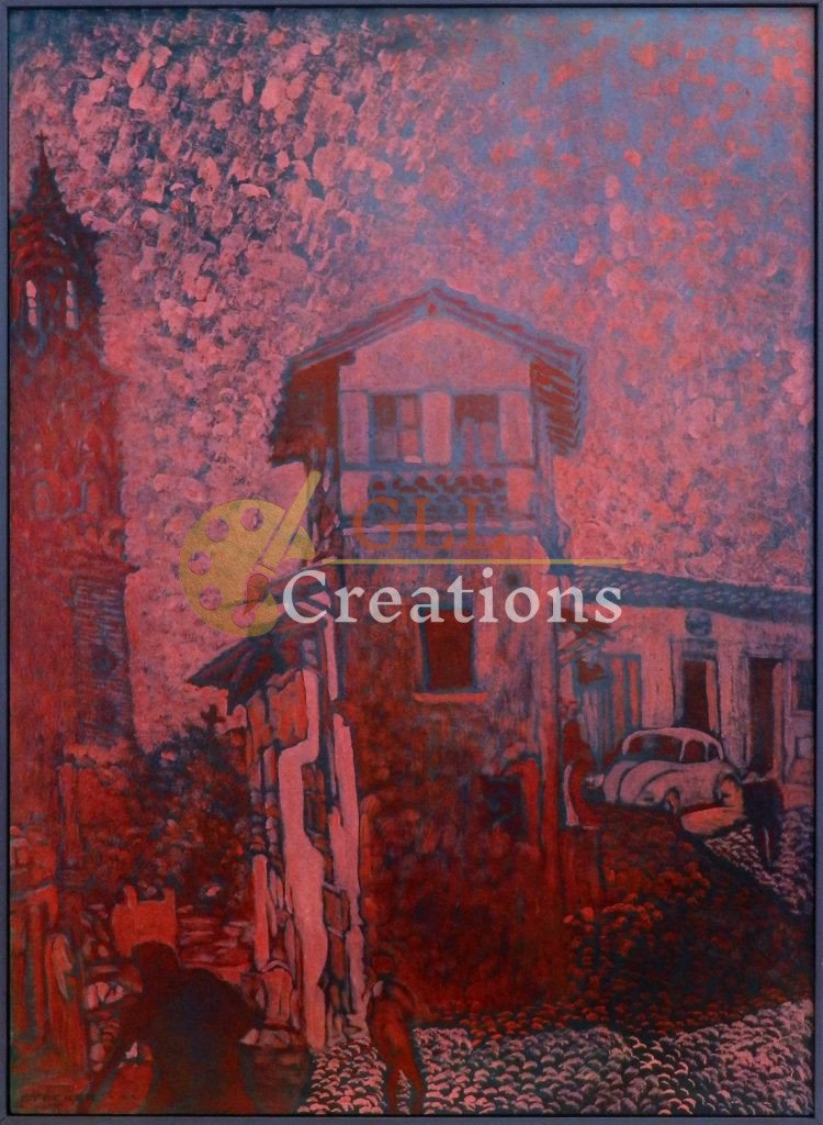 Crimson Twilight Cityscape