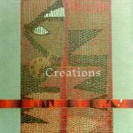 Abstract Geometric Textile with Red and Green Textures