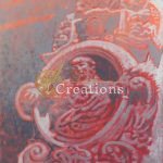 Baroque Bust in Coral and Grey