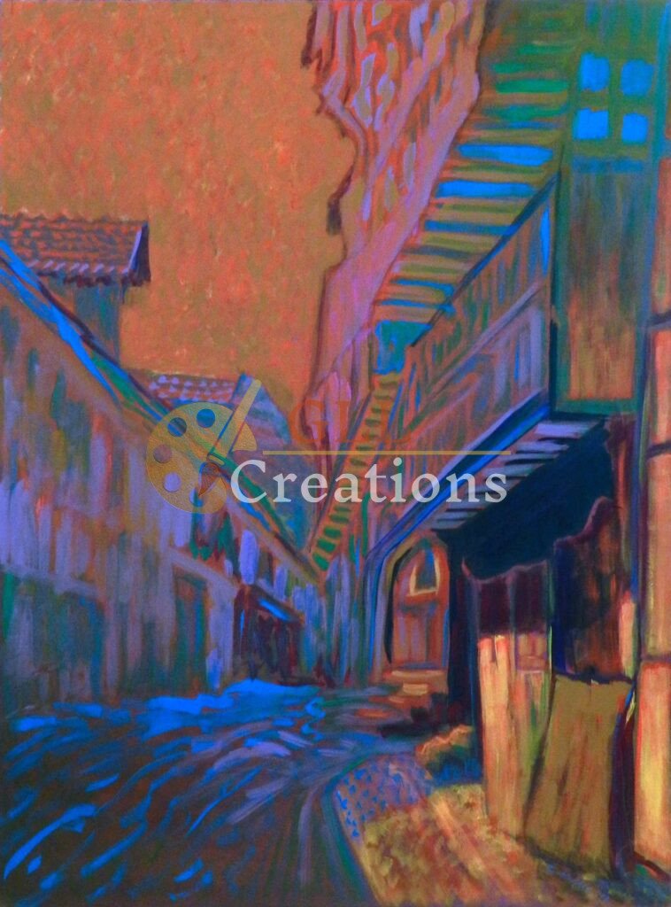 Urban Alleyway in Contrasting Hues